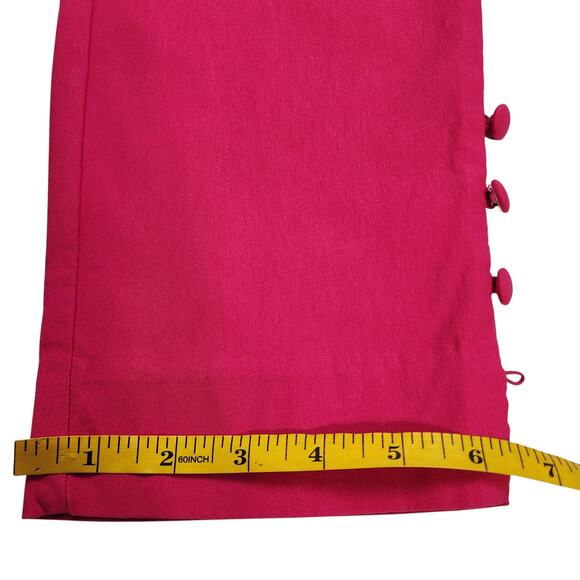 Chicos Womens So Slimming Brigitte Button Hem Ankle Pants Size 12R Hot Pink - Picture 14 of 14